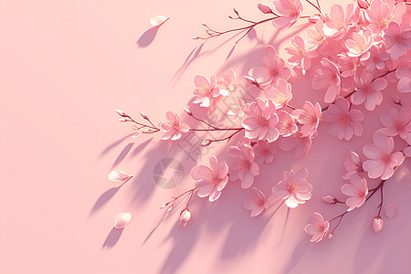 粉红色的花枝图片