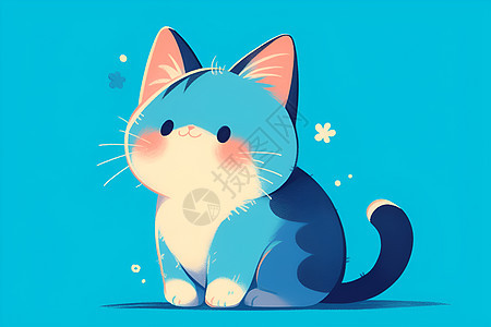可爱的蓝色小猫图片
