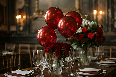 红气球与宴会图片