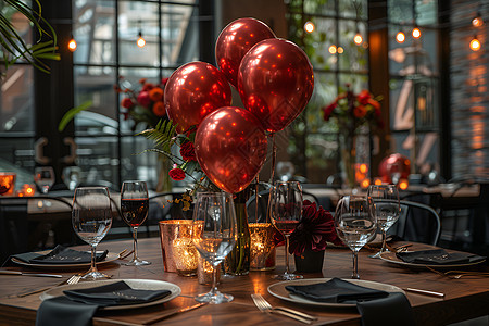 红气球与宴会盛景图片