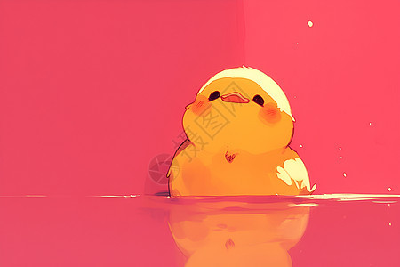 欢快的黄色小鸭背景图片