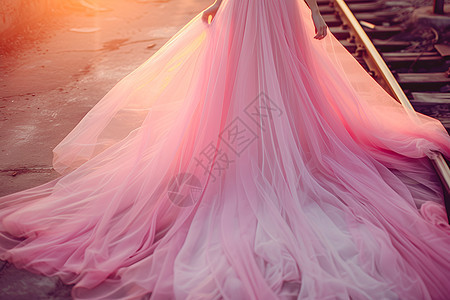 粉色的婚纱背景图片