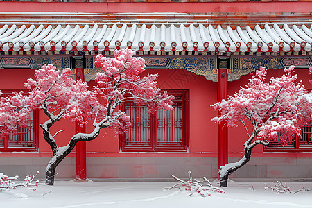 两颗梅花树图片