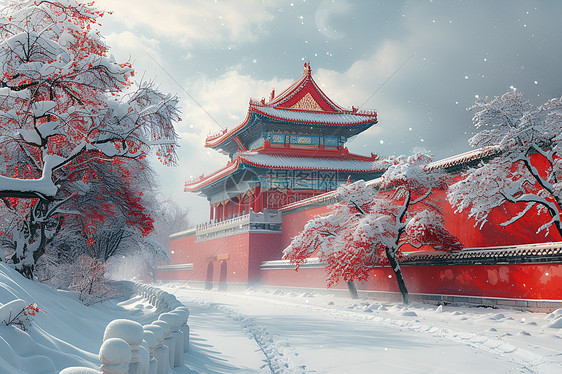 紫禁城的雪花图片