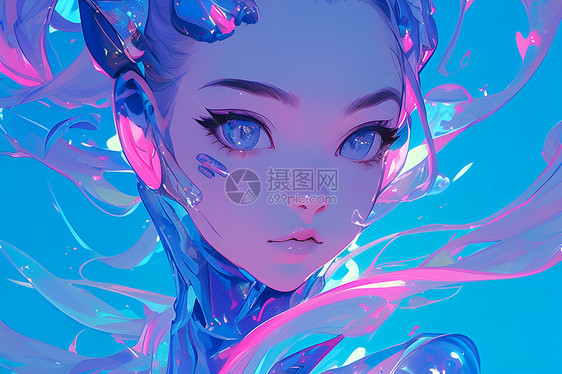 星际女神插画图片