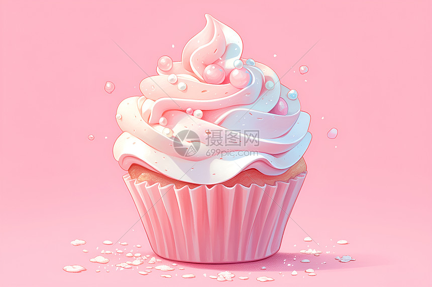 粉色的美味蛋糕图片
