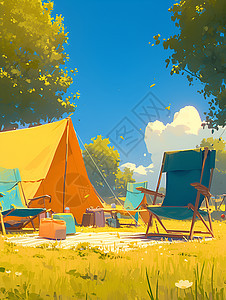 野外露营的帐篷图片