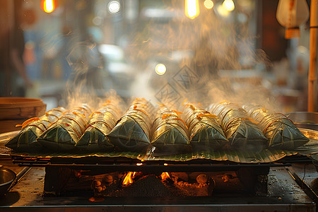 粽子蒸煮的场景图片
