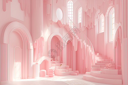 奇幻的粉色建筑物图片