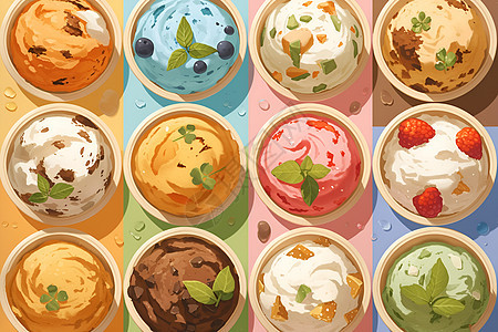 冰爽的奶油冰淇淋图片