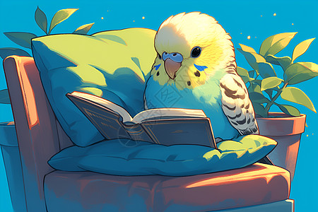 正在看书的鸟儿图片