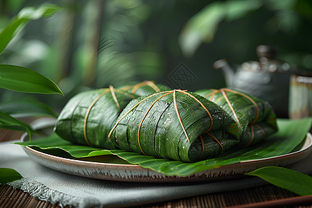 盘子里的粽子盘子里的美味粽子背景