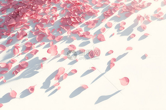 粉色花瓣落下图片