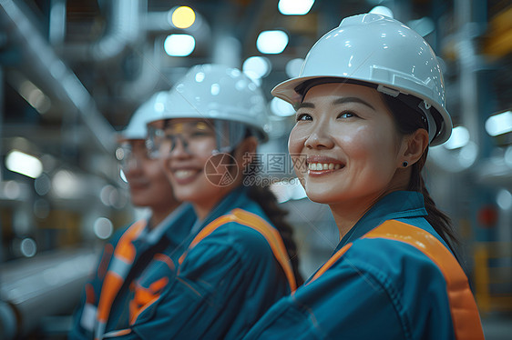 幸福的工厂女工图片