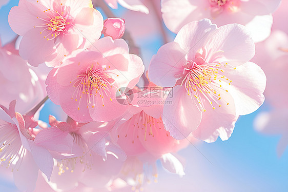 粉色花朵的光影图片