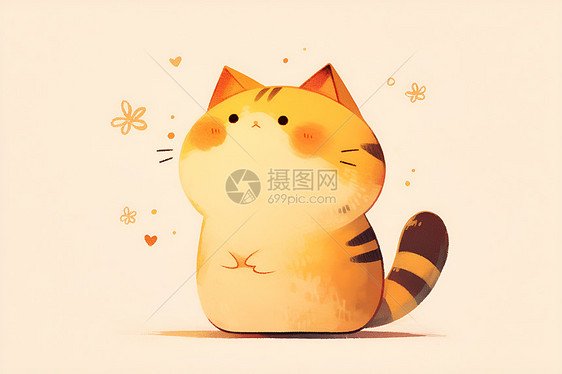 可爱猫咪插画图片