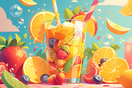 美味水果饮料图片
