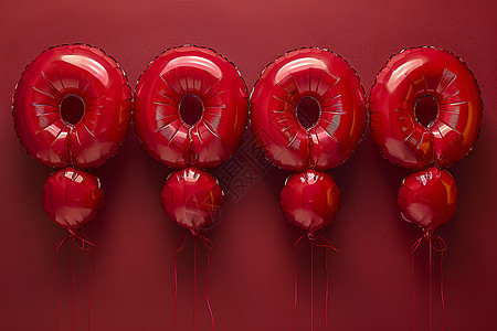 红色气球造型图片