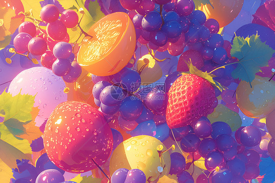 阳光里成熟的水果图片
