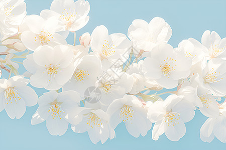 盛放的白色花朵图片