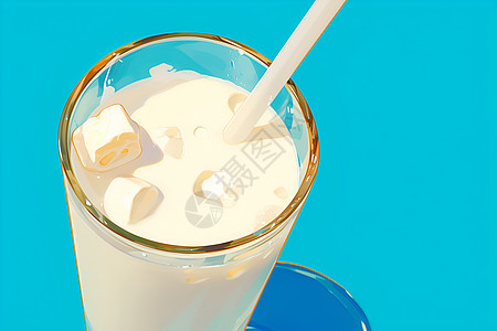 一杯冰凉的牛奶背景图片