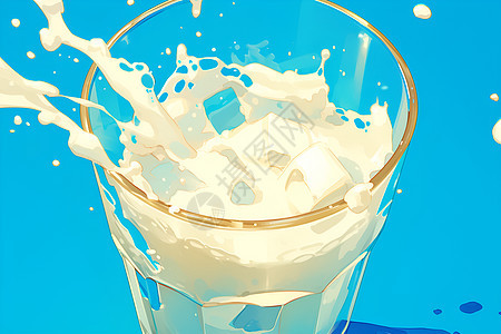 牛奶里的奶块背景图片