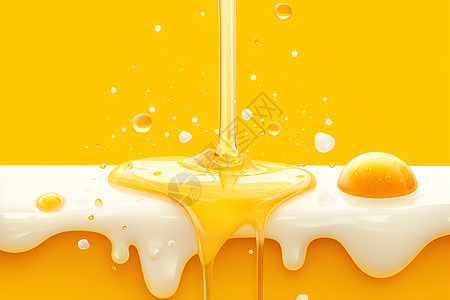蛋黄肉松甜蜜的牛奶蜂蜜插画