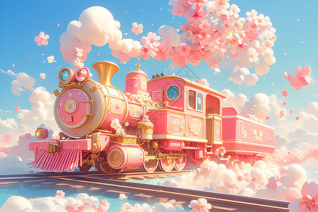 粉色的小火车图片