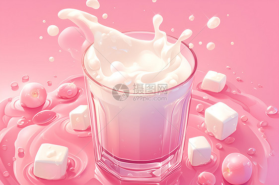 一杯美味营养的牛奶图片