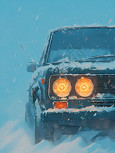 汽车在雪地中行驶图片