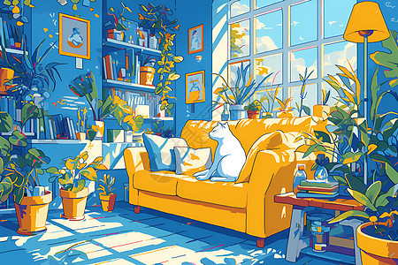 五彩斑斓的客厅图片