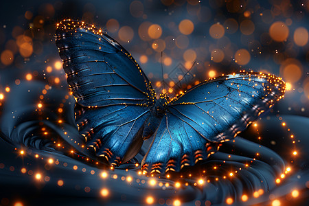 神秘蓝色蝴蝶高清图片