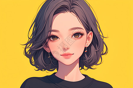 优雅少女插画图片