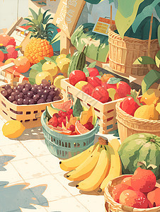 果园边的水果市场图片