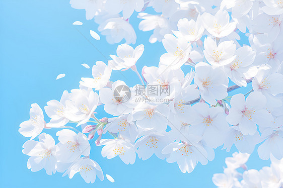 白樱花盛开图片