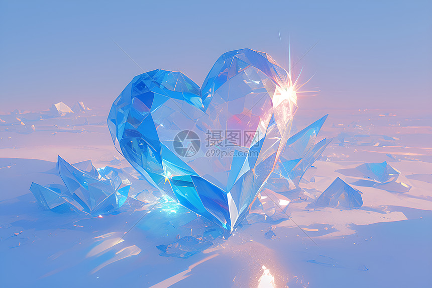 冰雪中的水晶之心图片