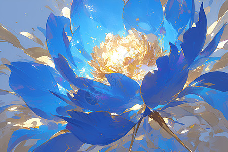 蓝色仙境花卉背景图片