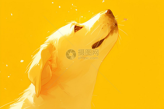 可爱的狗狗插画图片