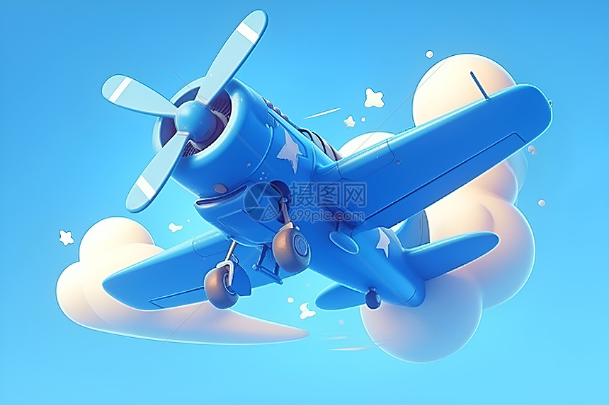 蓝天中的飞机图片