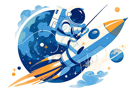 宇航员的插画背景图片