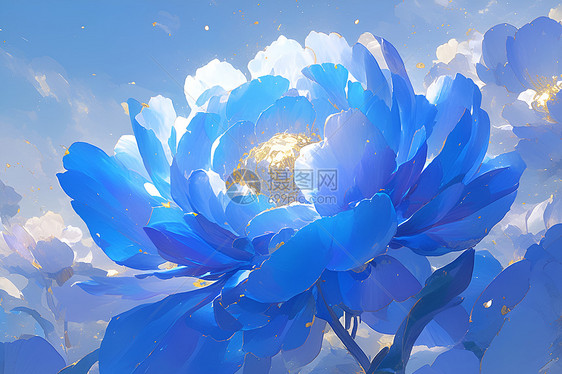 清新的蓝色花卉图片