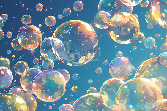 梦幻的气泡插画图片