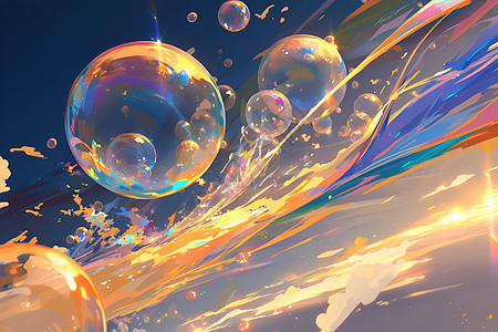 梦幻漂浮的泡泡图片