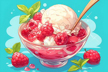 冰爽的水果冰淇淋图片