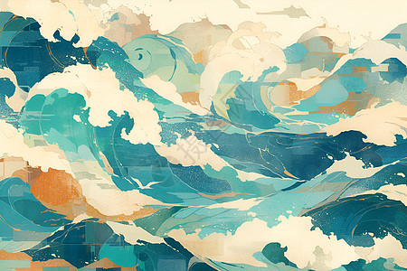 梦幻的海洋波浪图片