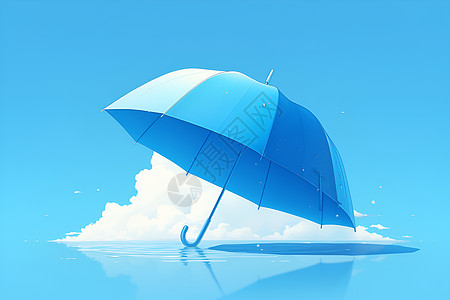 展示的蓝色雨伞图片