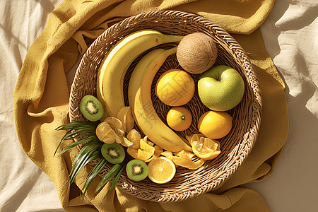 新鲜健康的水果背景图片
