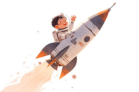 火箭上的男孩图片