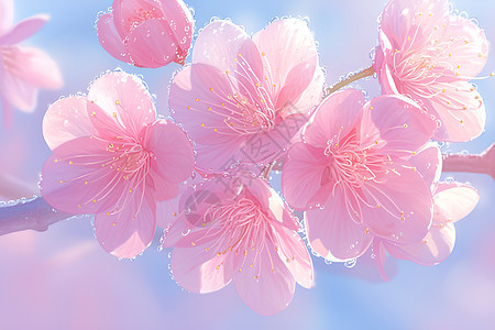 绽放的美丽桃花背景图片