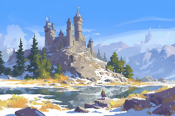 冰雪世界的城堡图片